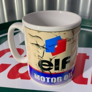 🛢️ Elf Motor Oil — Vintage Cracked Effect Mug