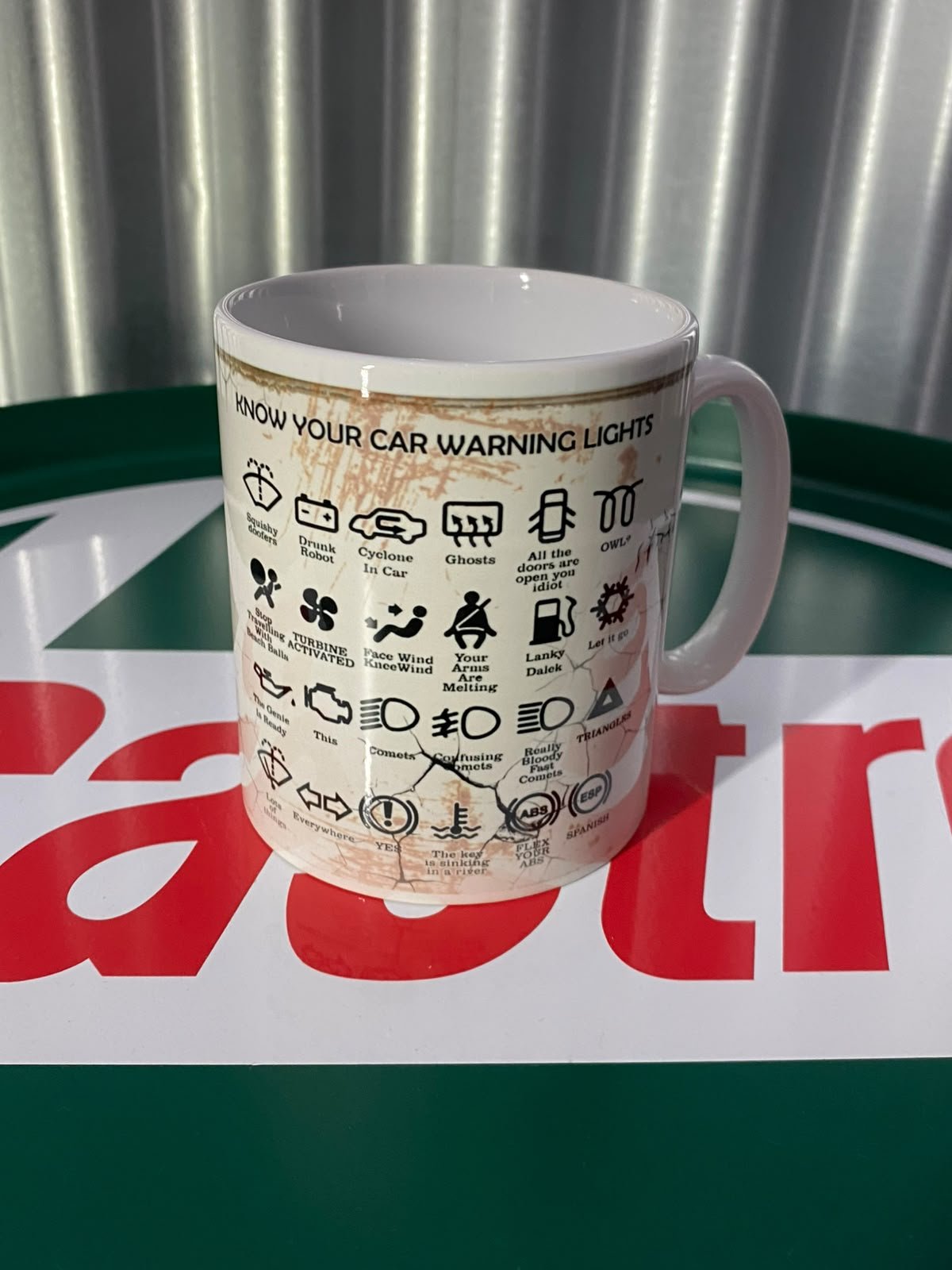 🚗 Know Your Car Warning Lights — Funny Mug 🚗